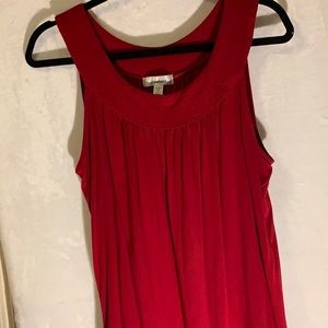DRESS BARN XL RED TANK WITH SCOOP NECK